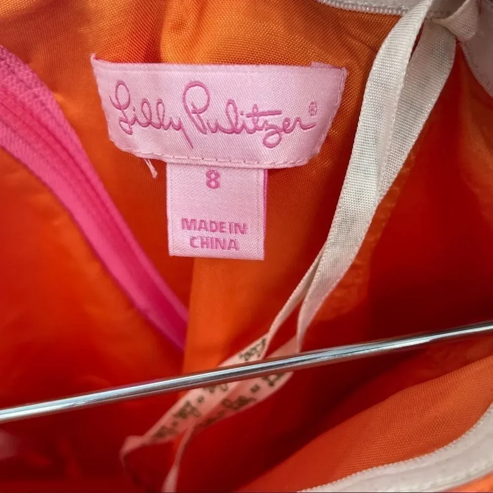 Lilly Pulitzer Pink & Orange Strapless A-Line Dress - Picture 9 of 9